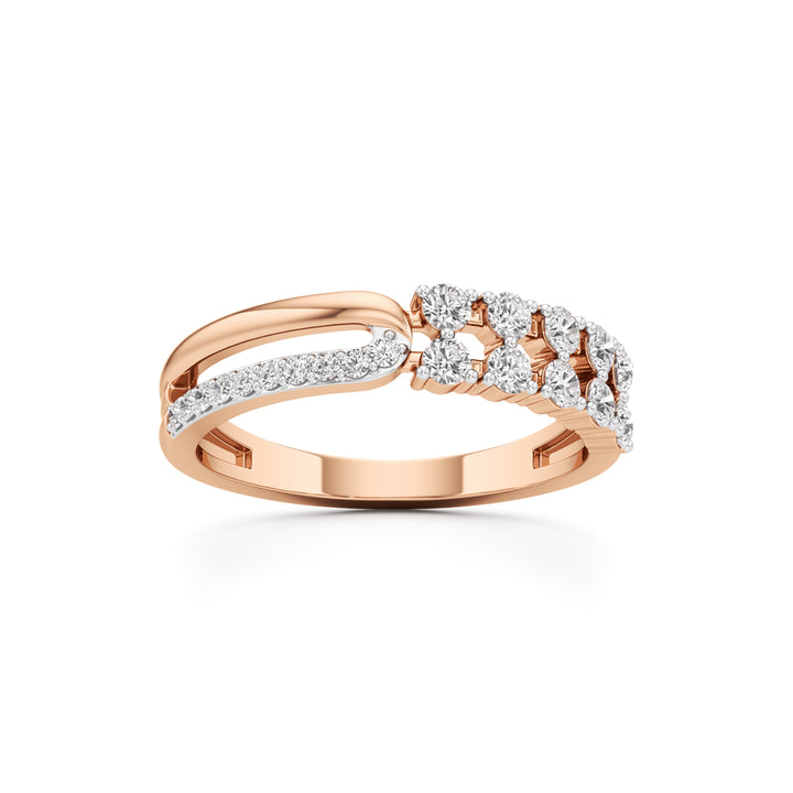 Cluster Diamond Bypass Ring with Lyra Accents