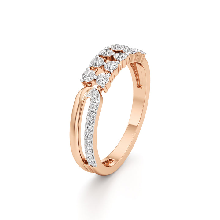 Cluster Diamond Bypass Ring with Lyra Accents