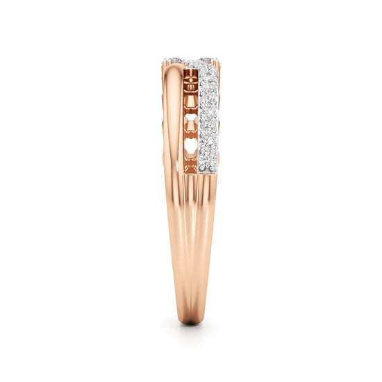 Cluster Diamond Bypass Ring with Lyra Accents