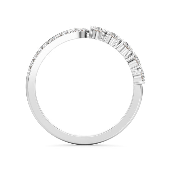 Cluster Diamond Bypass Ring with Lyra Accents