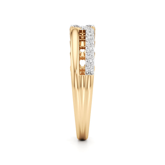 Cluster Diamond Bypass Ring with Lyra Accents