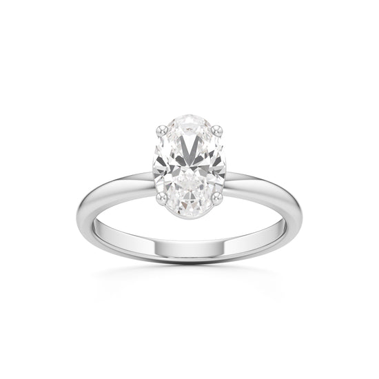 Classic Oval Diamond Solitaire Ring