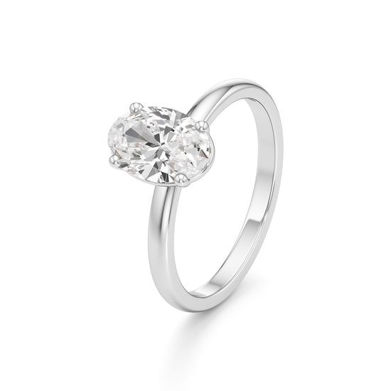 Classic Oval Diamond Solitaire Ring