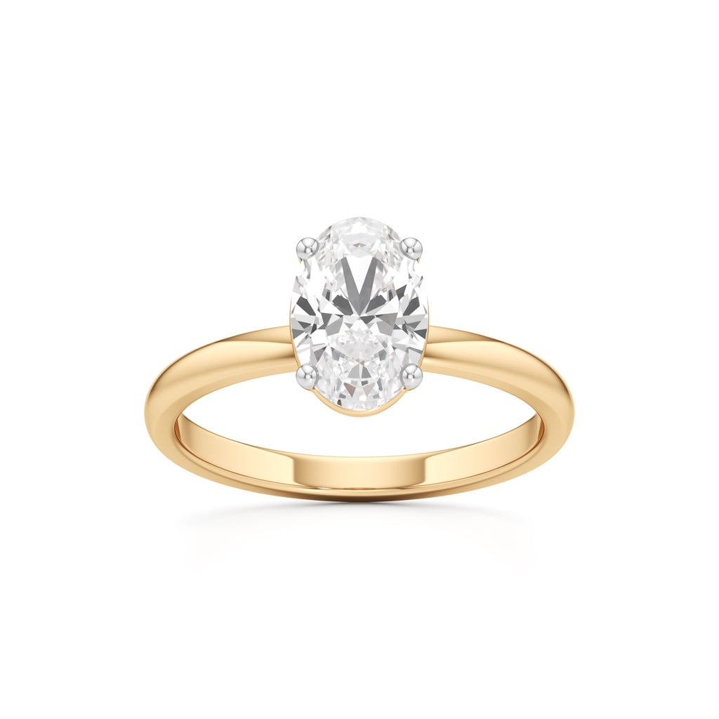 Classic Oval Diamond Solitaire Ring