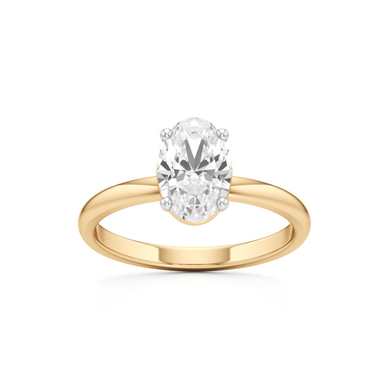 Classic Oval Diamond Solitaire Ring