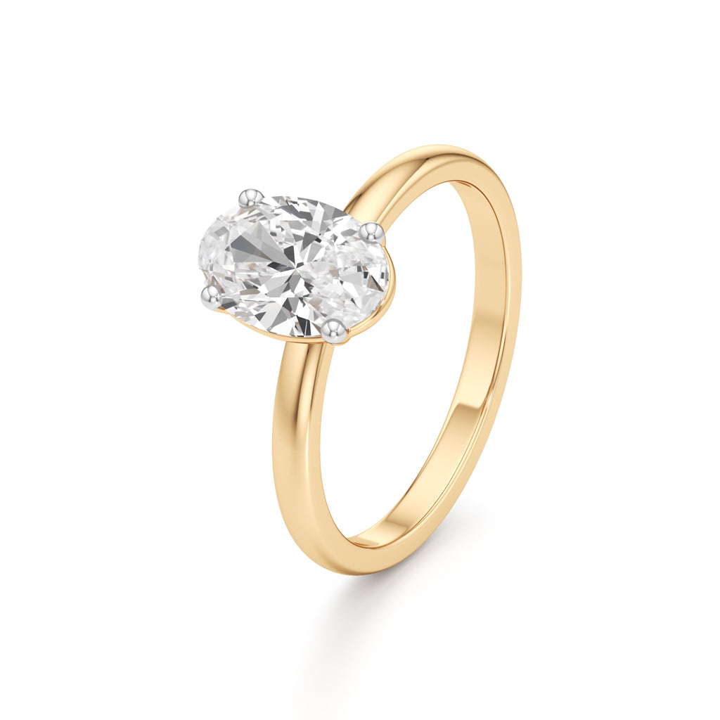 Classic Oval Diamond Solitaire Ring