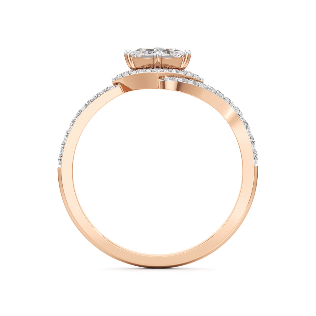 Princess Diamond Halo Bypass Ring