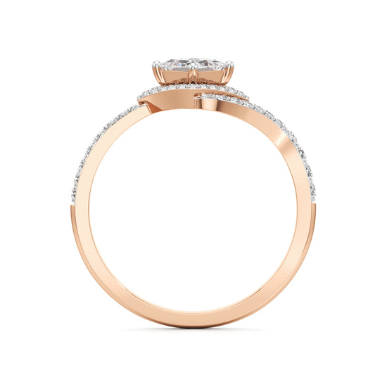 Princess Diamond Halo Bypass Ring