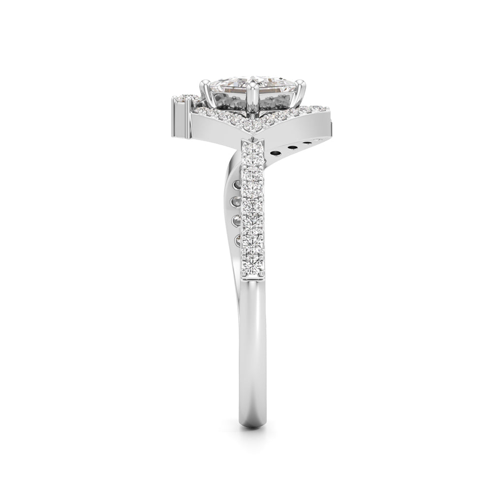 Princess Diamond Halo Bypass Ring
