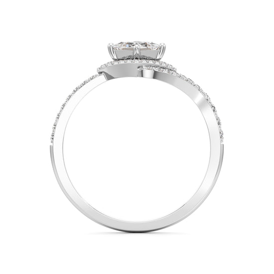 Princess Diamond Halo Bypass Ring
