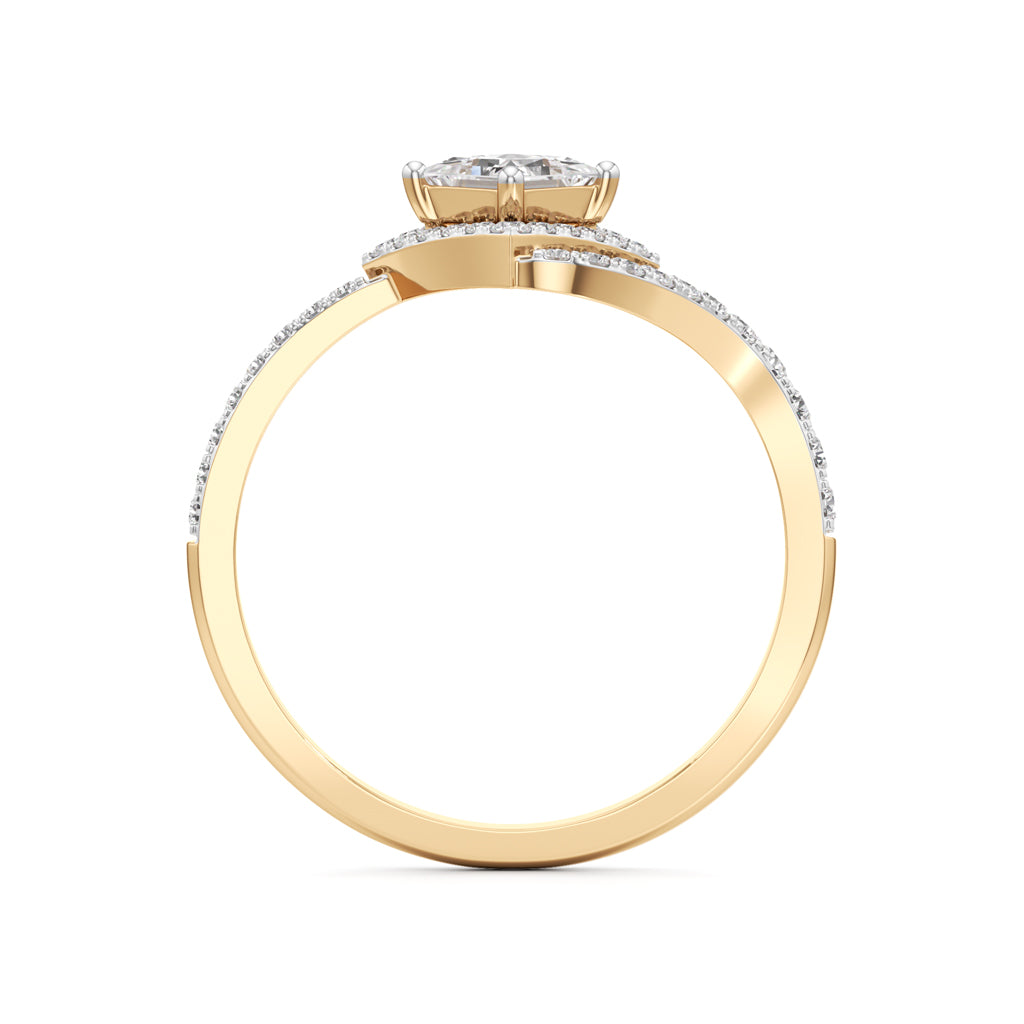 Princess Diamond Halo Bypass Ring