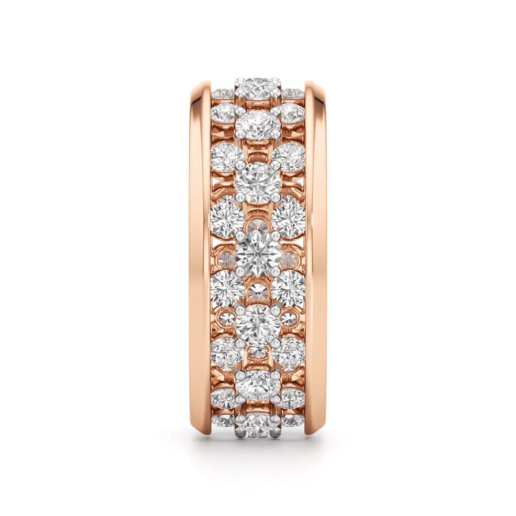 Multi-Row Diamond Open-Work Ring