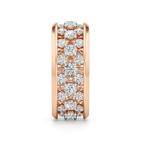 Multi-Row Diamond Open-Work Ring