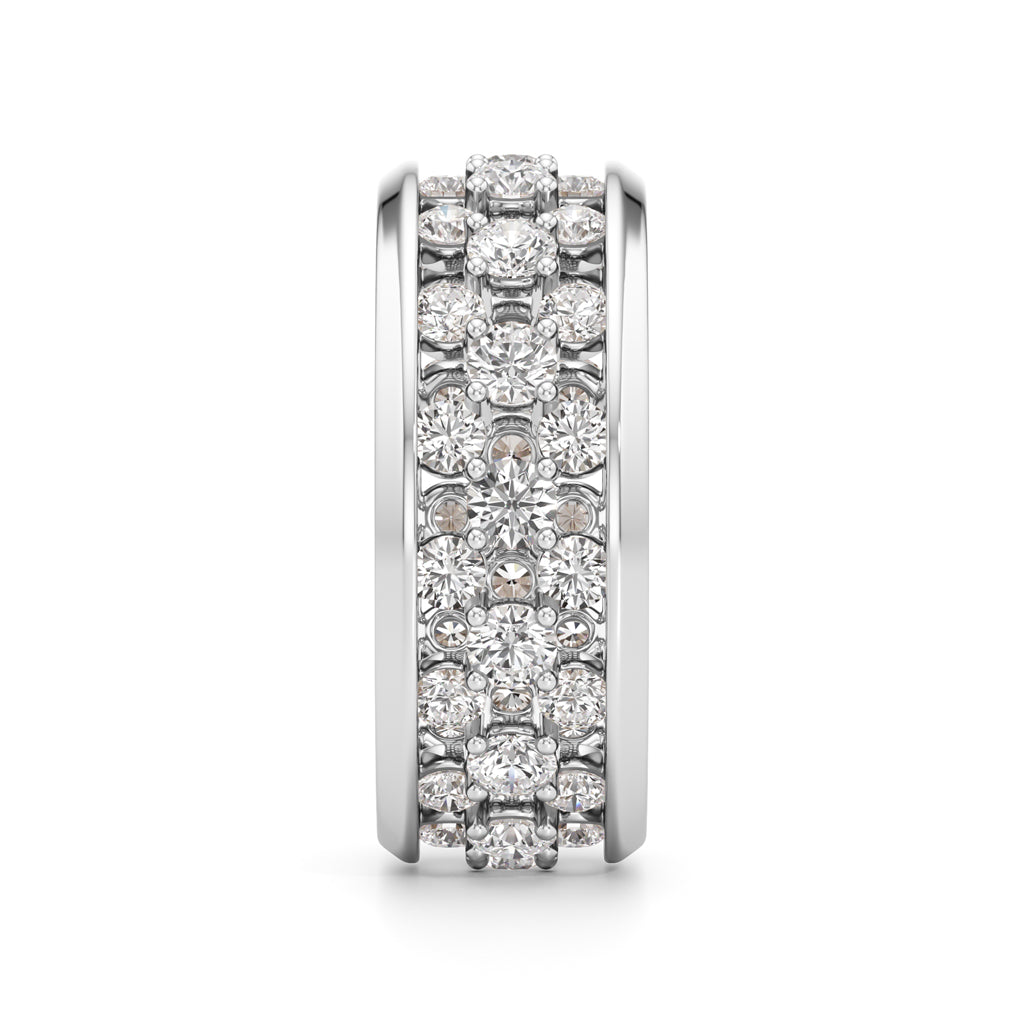 Multi-Row Diamond Open-Work Ring
