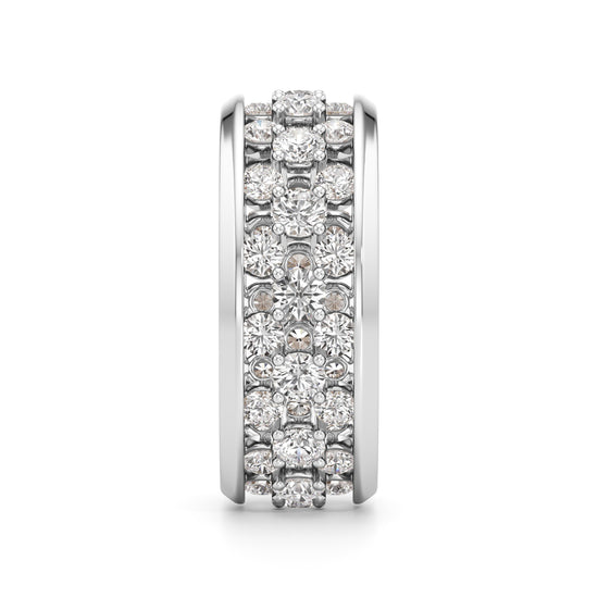 Multi-Row Diamond Open-Work Ring