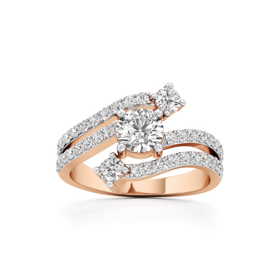 Radiant Flow Diamond Wrap Ring