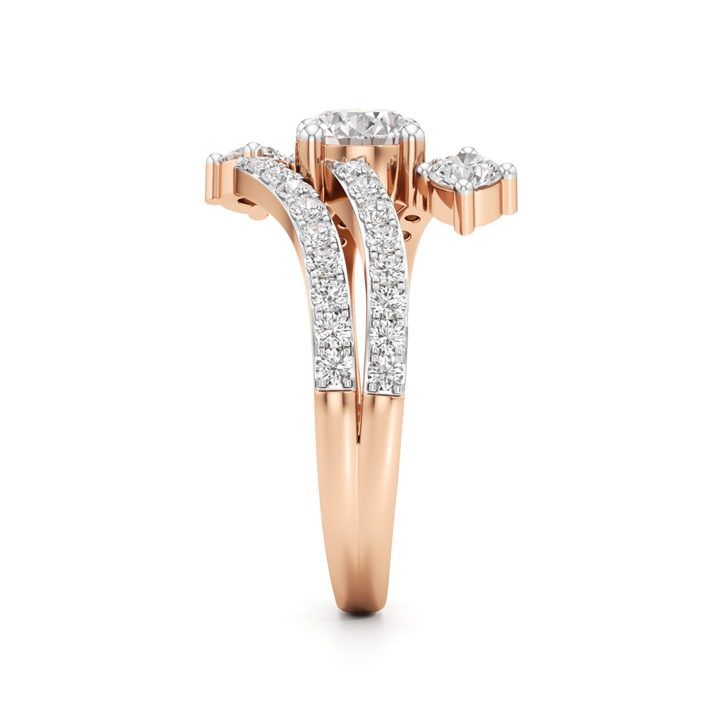 Radiant Flow Diamond Wrap Ring