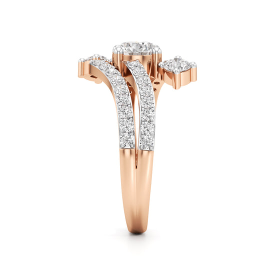 Radiant Flow Diamond Wrap Ring