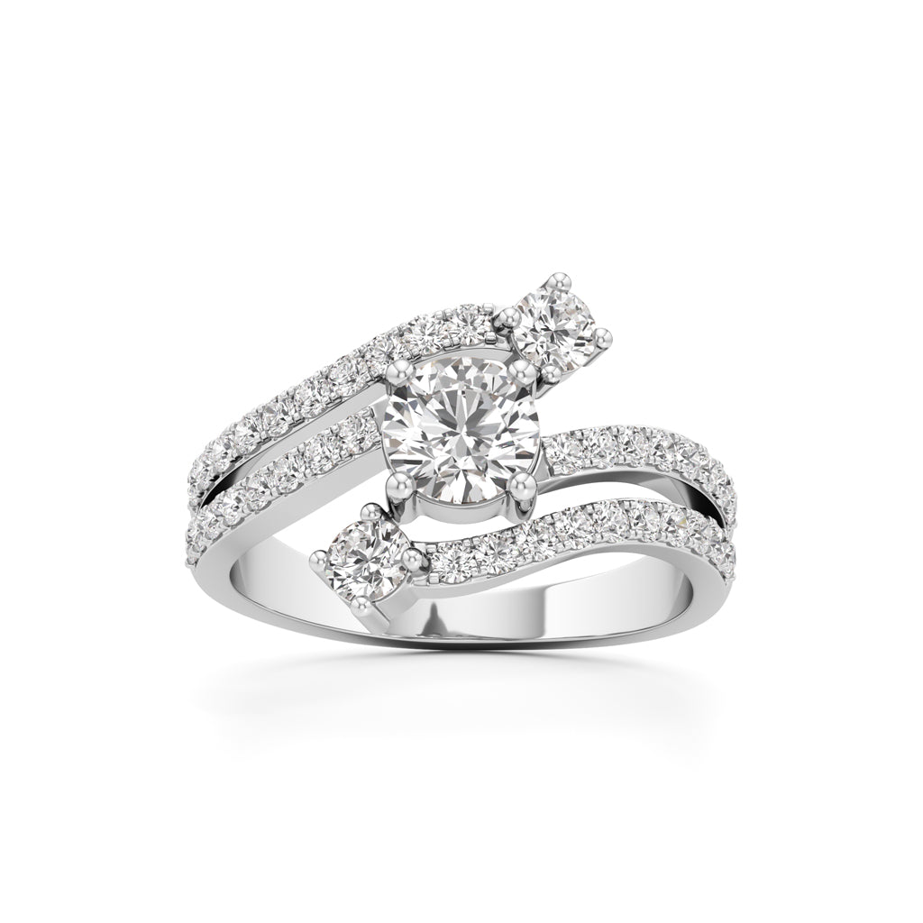 Radiant Flow Diamond Wrap Ring