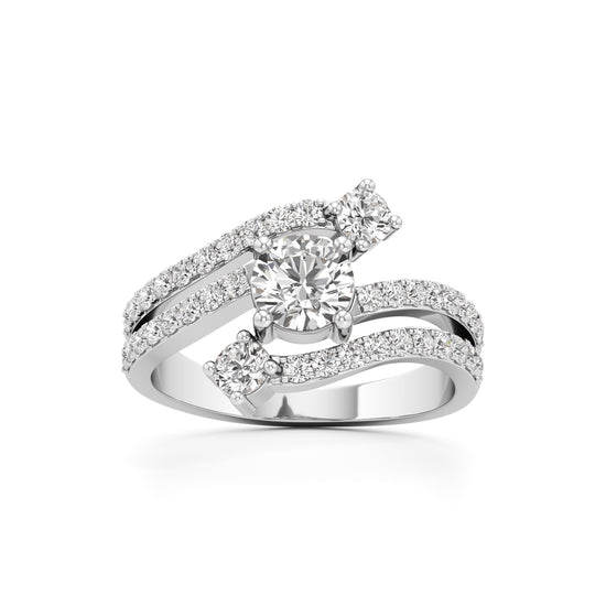 Radiant Flow Diamond Wrap Ring