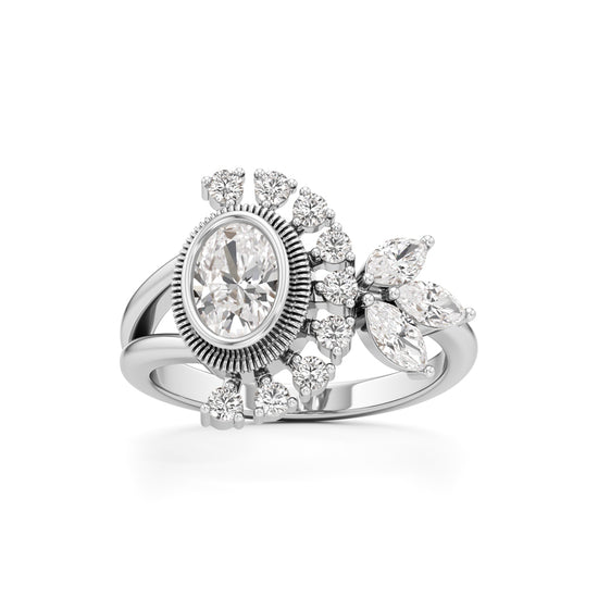 Elysian Radiance Floral Diamond Ring