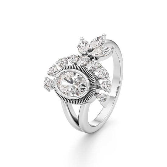 Elysian Radiance Floral Diamond Ring