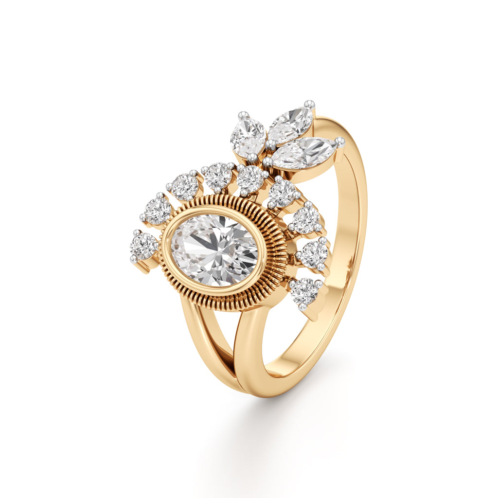 Elysian Radiance Floral Diamond Ring