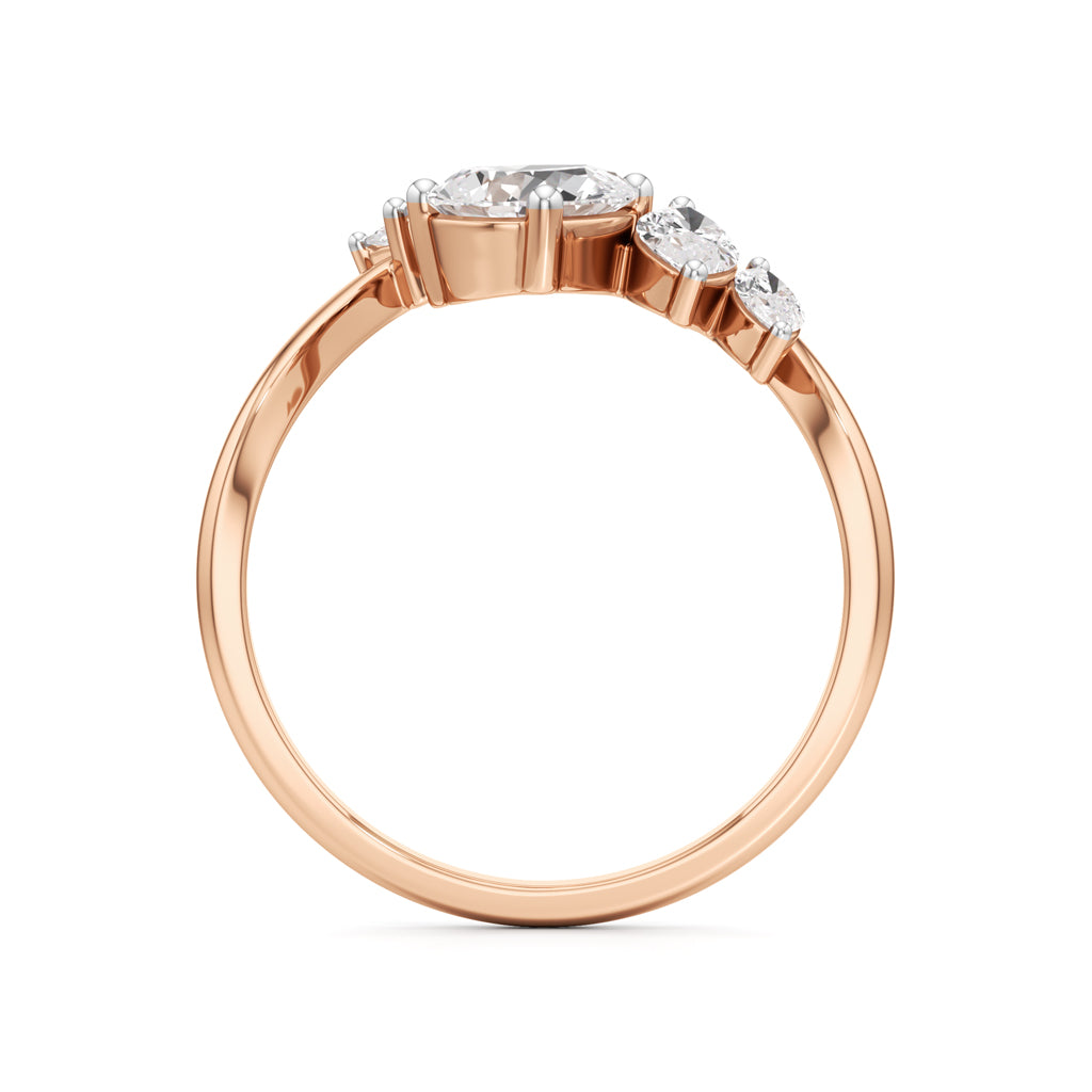 Whispering Leaves Diamond Open Ring