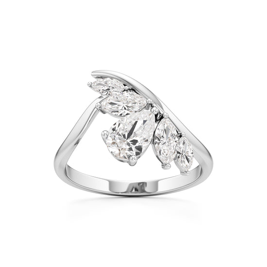 Whispering Leaves Diamond Open Ring