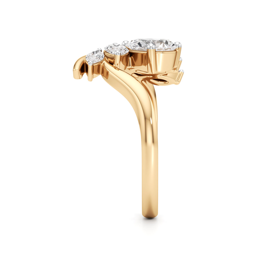 Whispering Leaves Diamond Open Ring