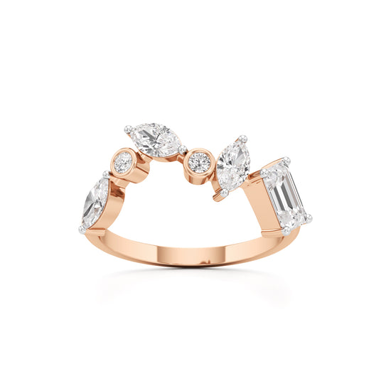 Celestia Orbit MultiCut Diamond Open Ring