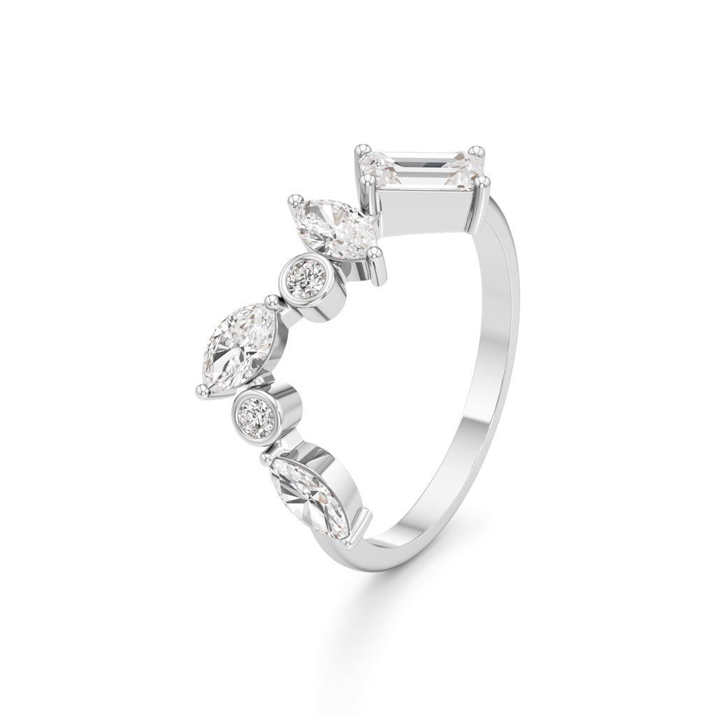 Celestia Orbit Multi-Cut Diamond Open Ring