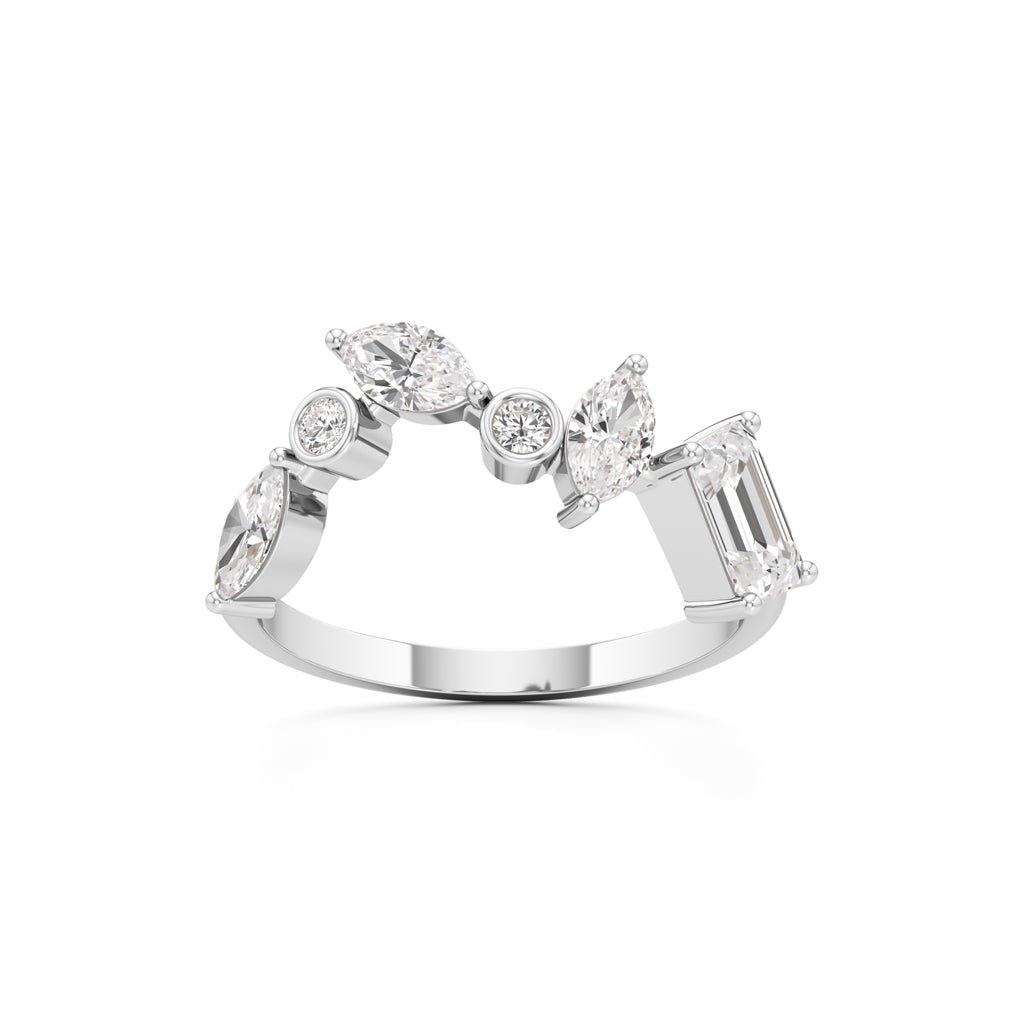 Celestia Orbit MultiCut Diamond Open Ring