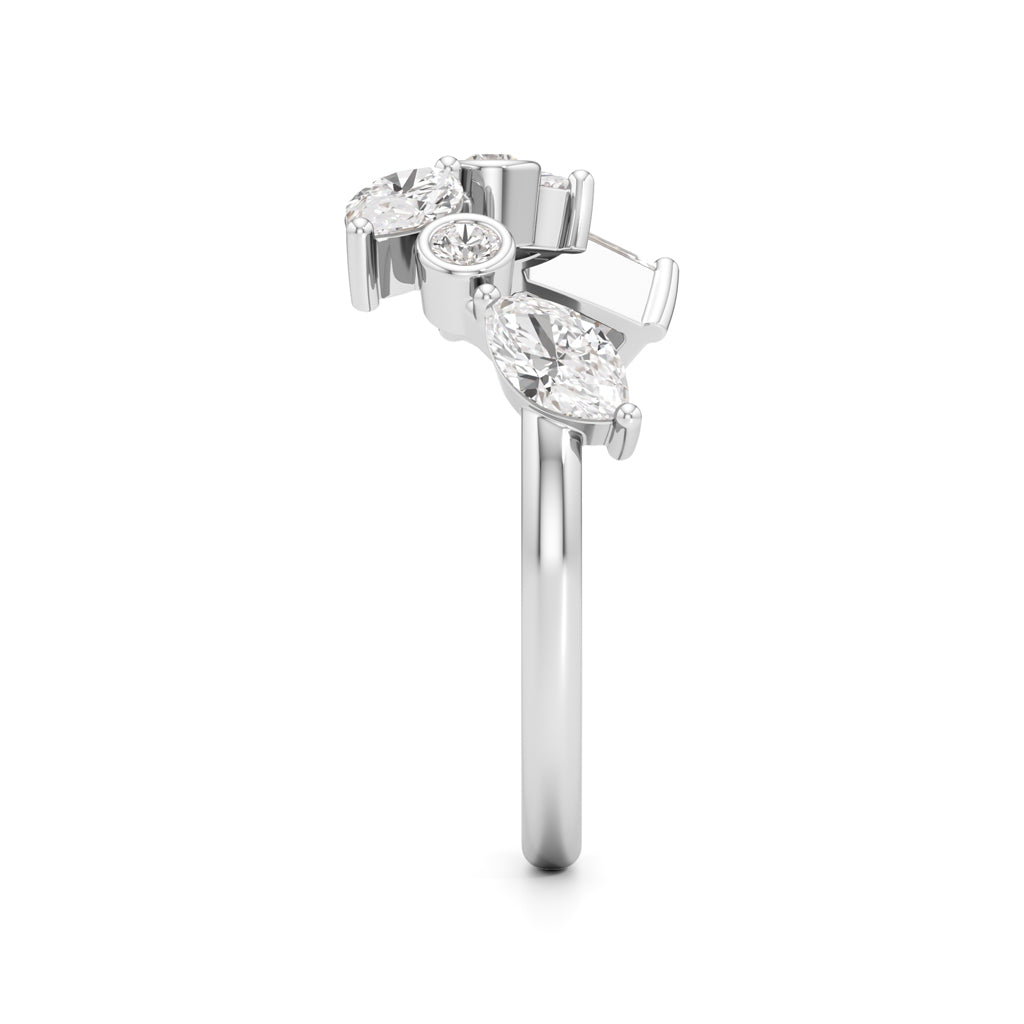 Celestia Orbit MultiCut Diamond Open Ring