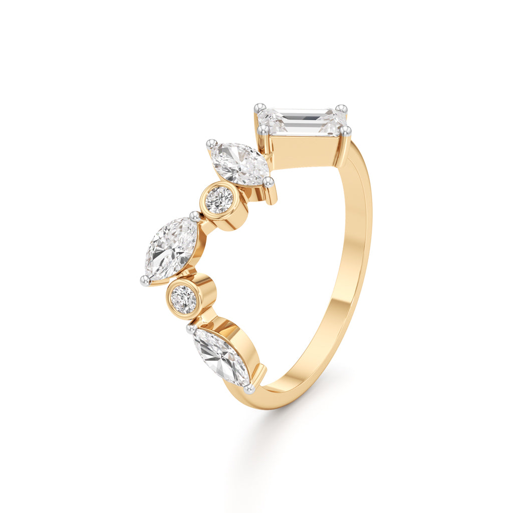Celestia Orbit Multi-Cut Diamond Open Ring