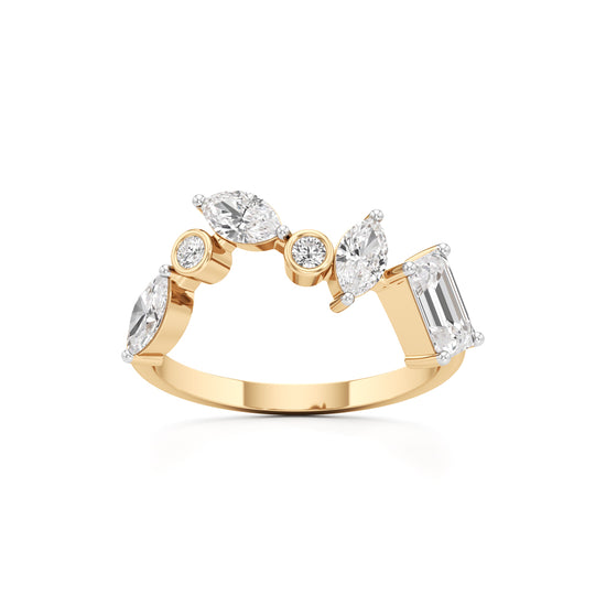 Celestia Orbit MultiCut Diamond Open Ring