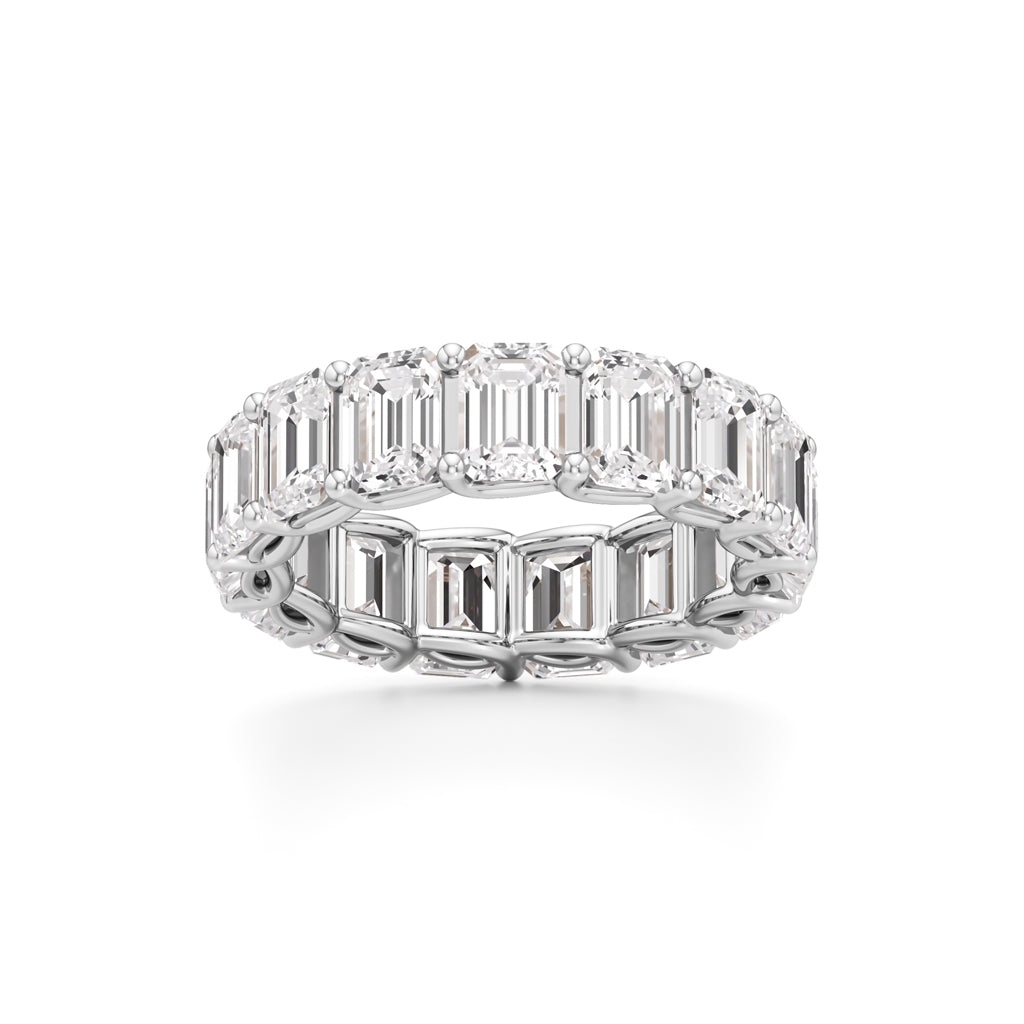 Dazzling Emerald Cut Diamond Eternity Band