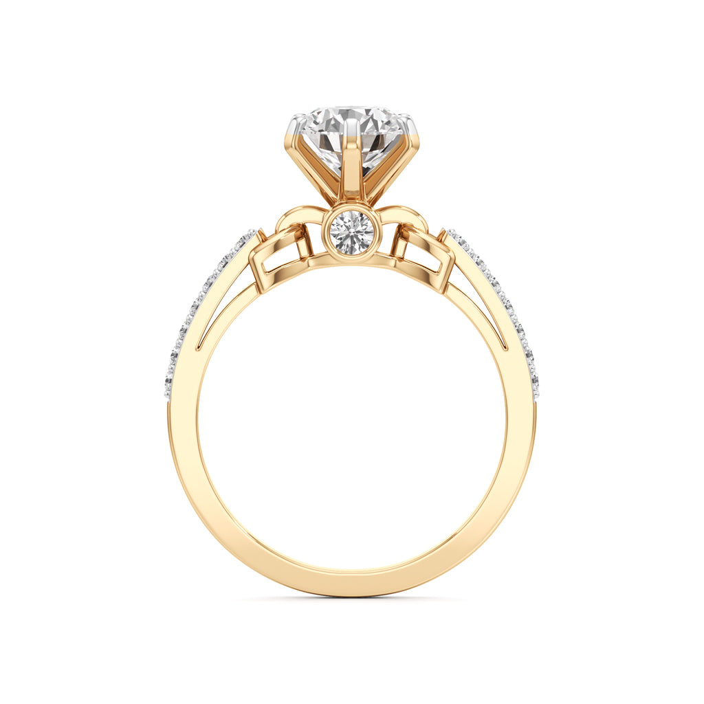 Classic Solitaire with Pave Accents Engagement Ring
