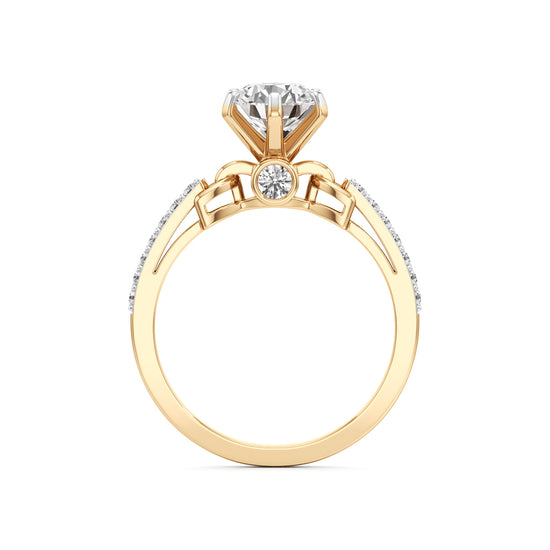 Classic Solitaire with Pave Accents Engagement Ring