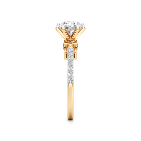 Classic Solitaire with Pave Accents Engagement Ring