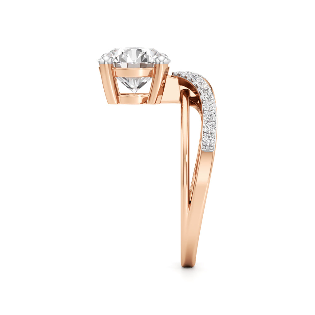 Modern Crisscross Diamond Engagement Ring