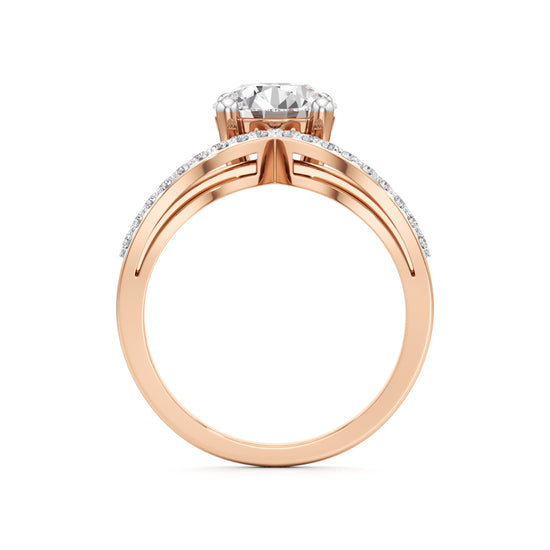 Modern Crisscross Diamond Engagement Ring