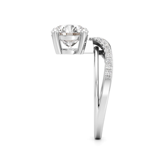 Modern Crisscross Diamond Engagement Ring