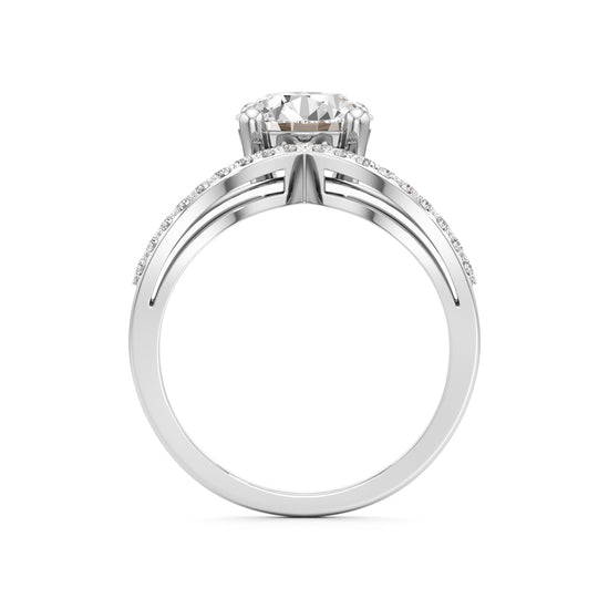 Modern Crisscross Diamond Engagement Ring