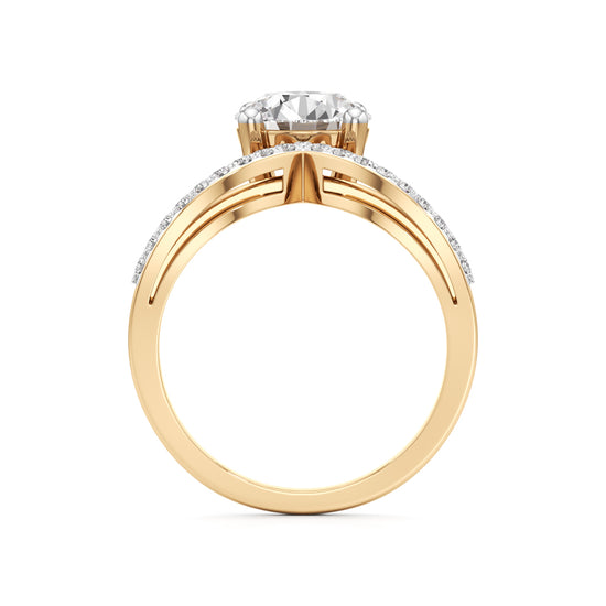 Modern Crisscross Diamond Engagement Ring