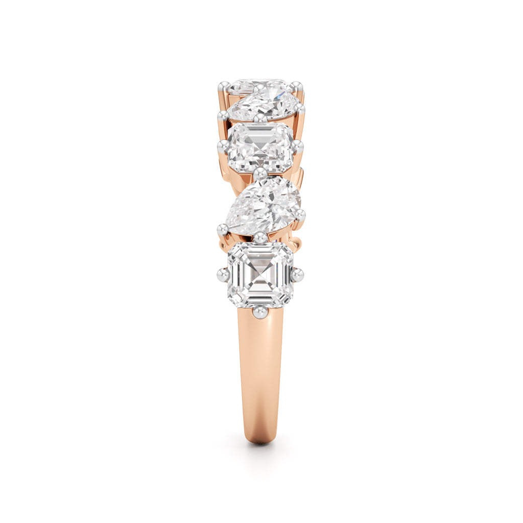 MixedCut Diamond Half Eternity Band