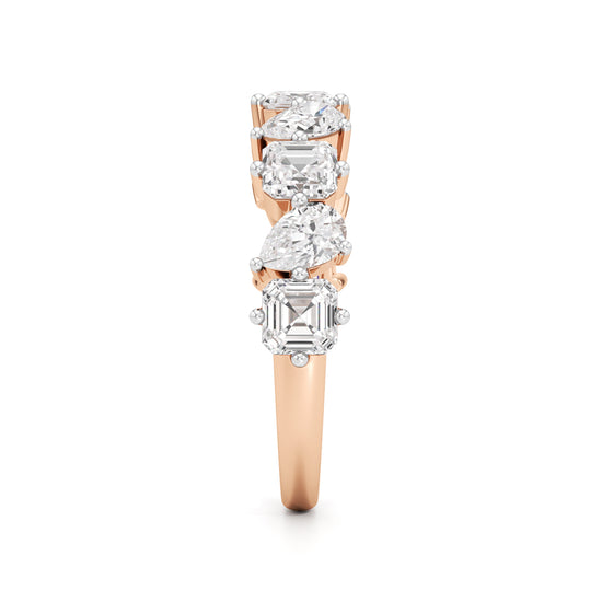 MixedCut Diamond Half Eternity Band