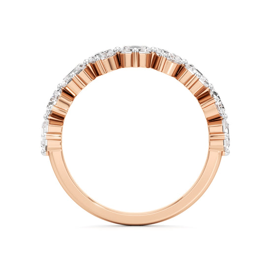 MixedCut Diamond Half Eternity Band