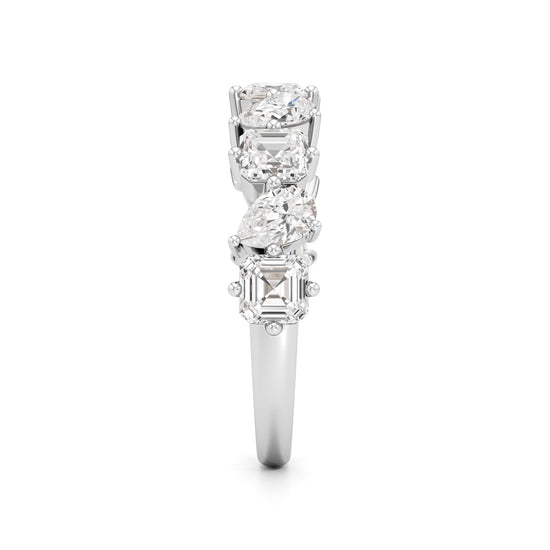 MixedCut Diamond Half Eternity Band