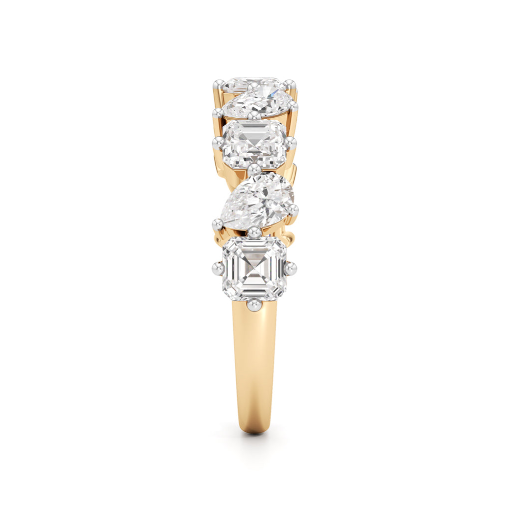 MixedCut Diamond Half Eternity Band